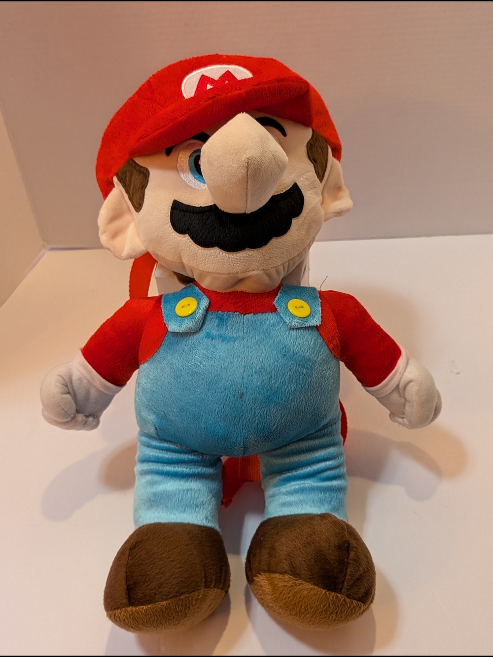 Super Mario Plush Doll - Red Hat, Blue Overalls With Back Pack Straps